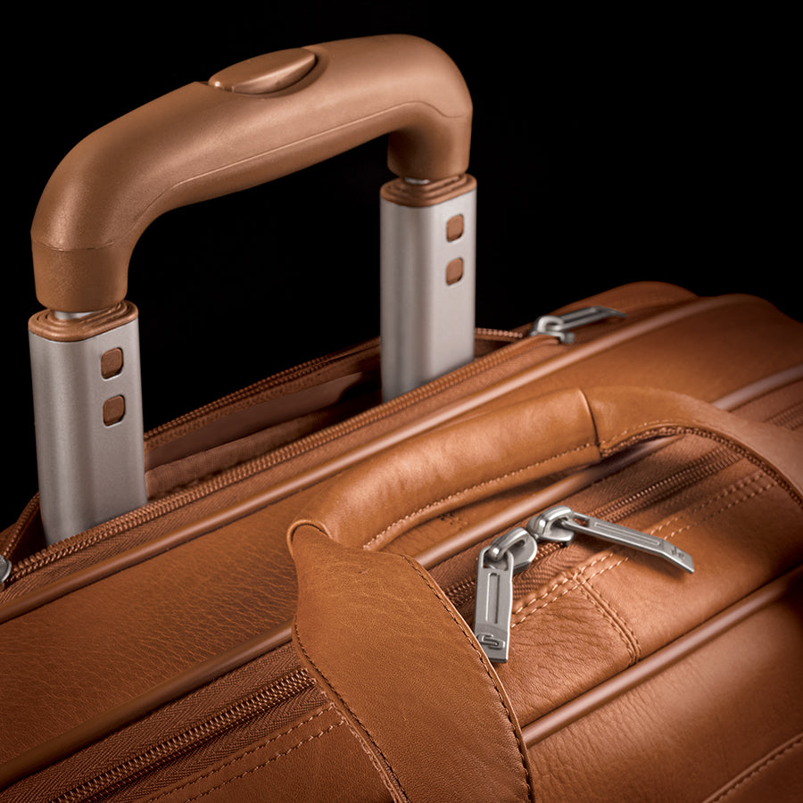 Walker Brown Leather Rolling Briefcase