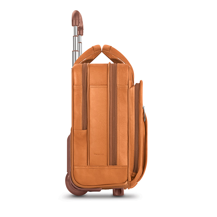 Walker Brown Leather Rolling Briefcase