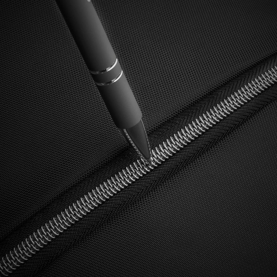 Stealth Hybrid Backpack black zipper close up 2