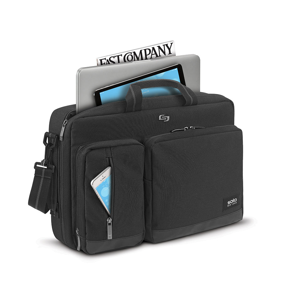 Duane Hybrid Briefcase Backpack
 #color_black