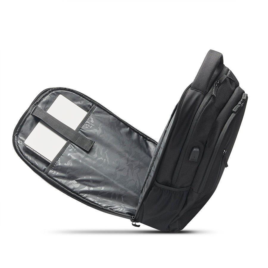 open view of Solo Re:define backpack in black