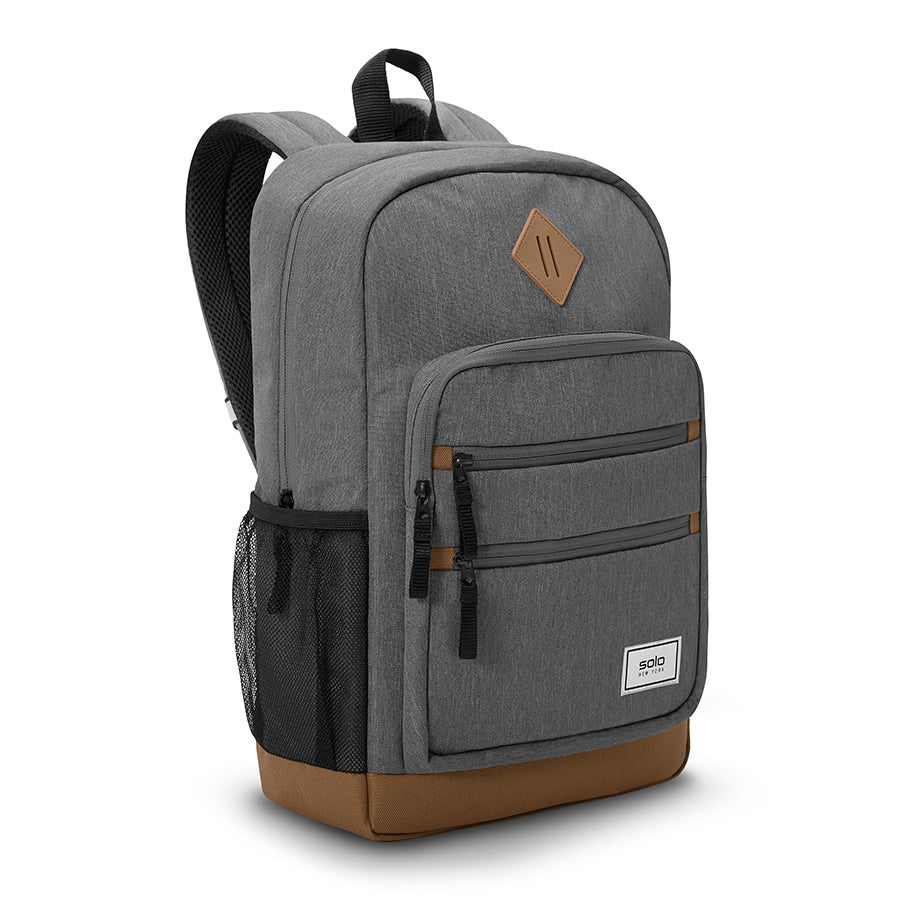 Re:Fresh Machine Washable Backpack grey side view