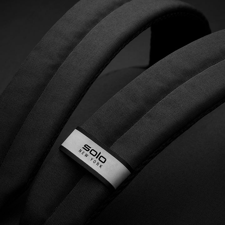 Re:Fresh Machine Washable Backpack black strap close up