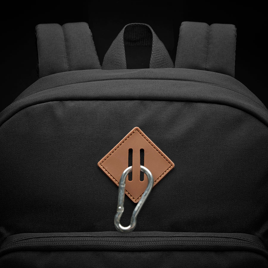 Re:Fresh Machine Washable Backpack black with latch and carabiner