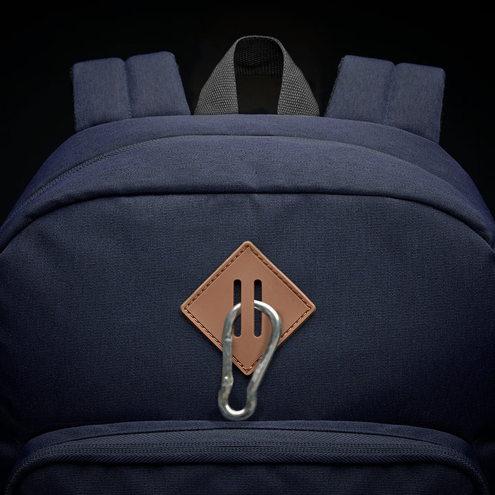 Re:Fresh Machine Washable Backpack blue latch and carabiner