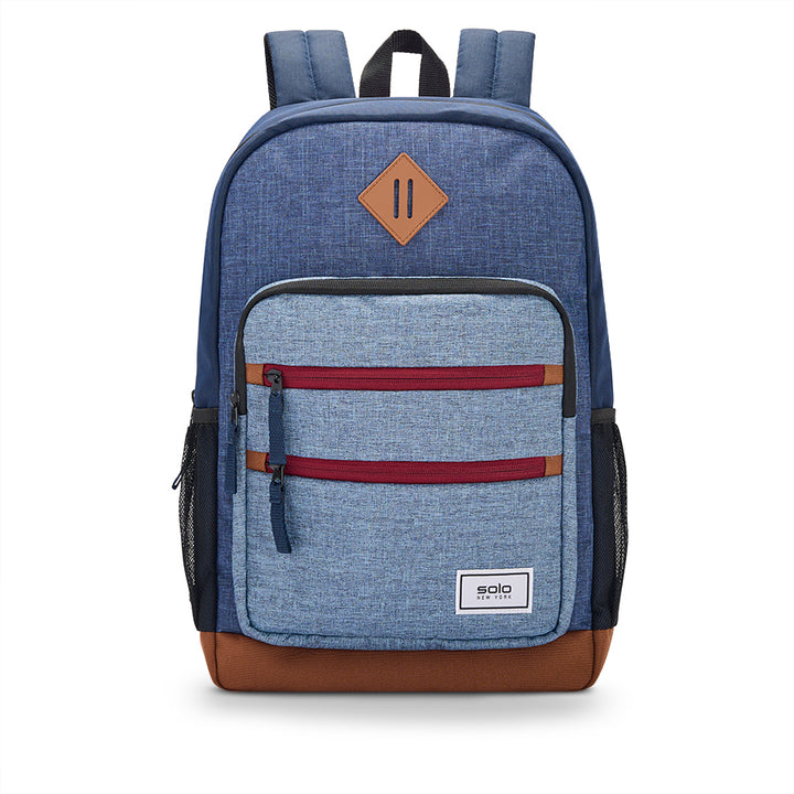 Re:Fresh Machine Washable Backpack in Demin Sky, front view #denim_sky