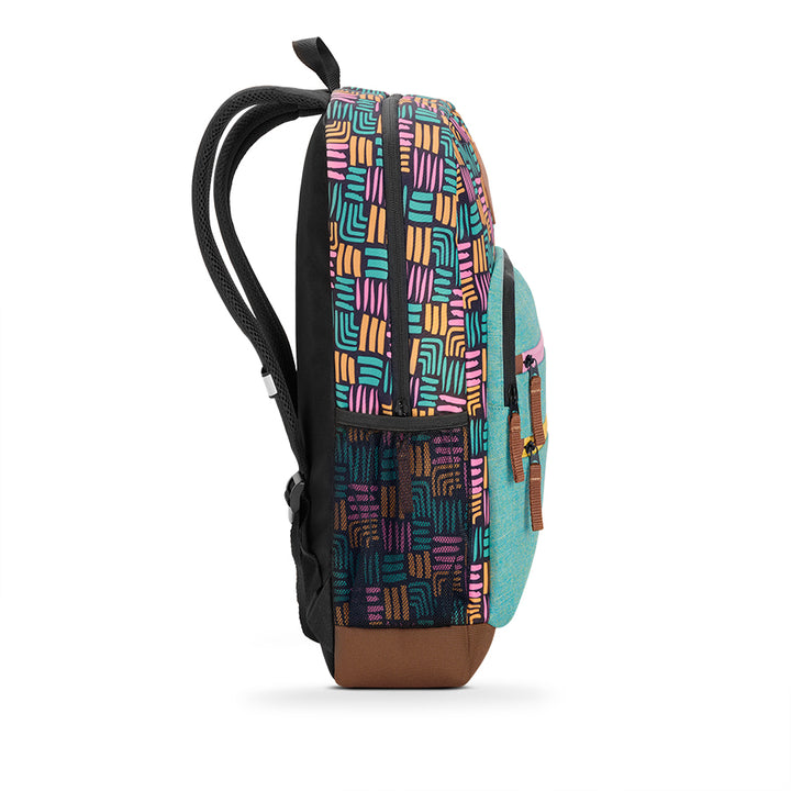 Re:Fresh Machine Washable Backpack in Teal, side view #teal
