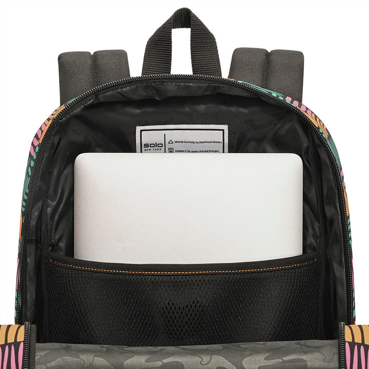 Re:Fresh Machine Washable Backpack in Teal, interior view #teal