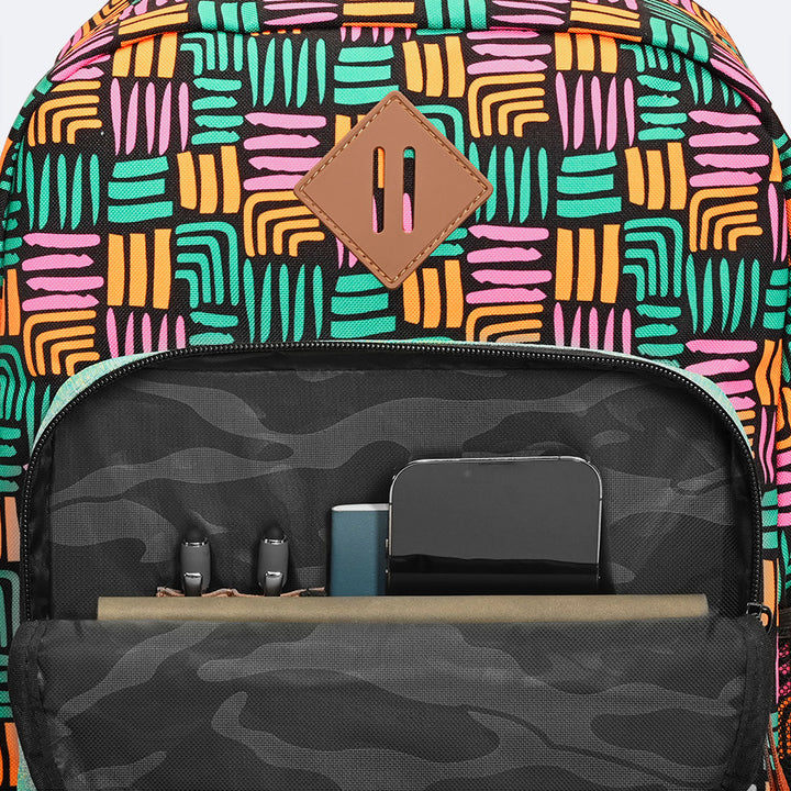 Re:Fresh Machine Washable Backpack in Teal, interior view #teal