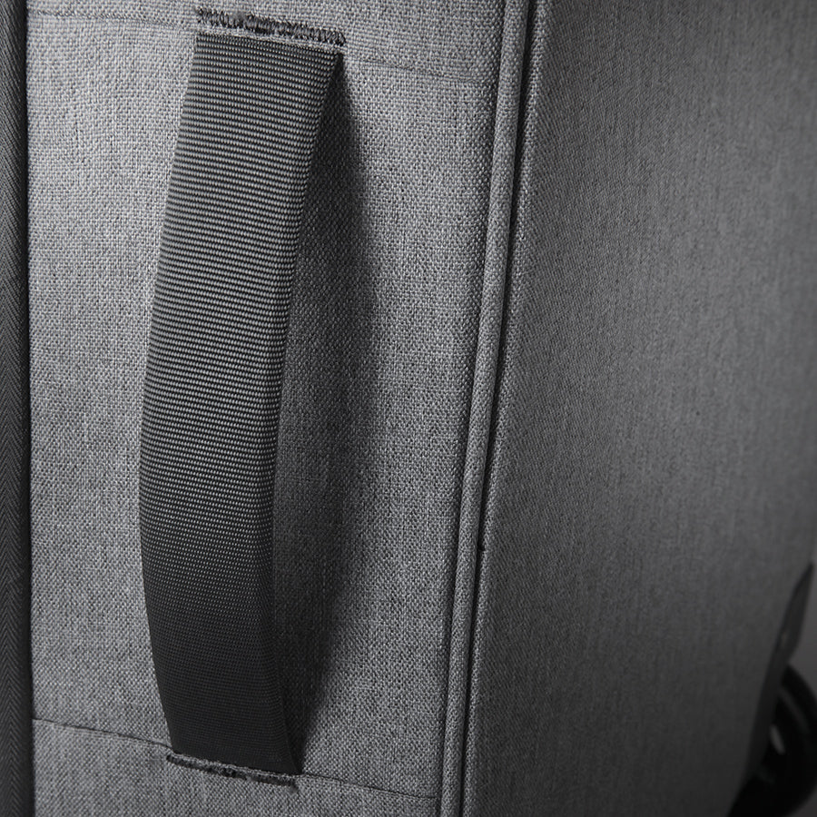 close up of side handle on Solo Re:treat Carry-on