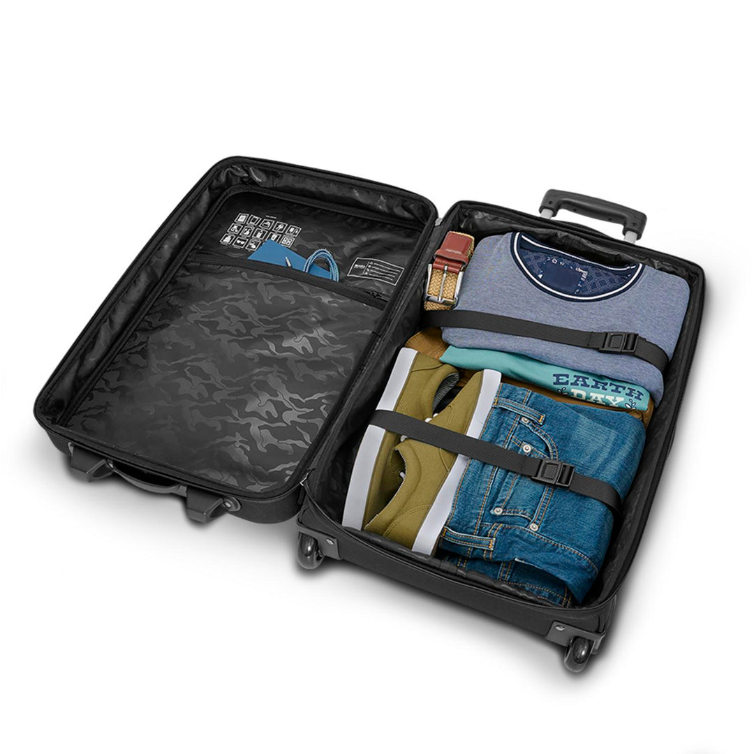 Solo Re:treat Carry-on in black packed with clothing