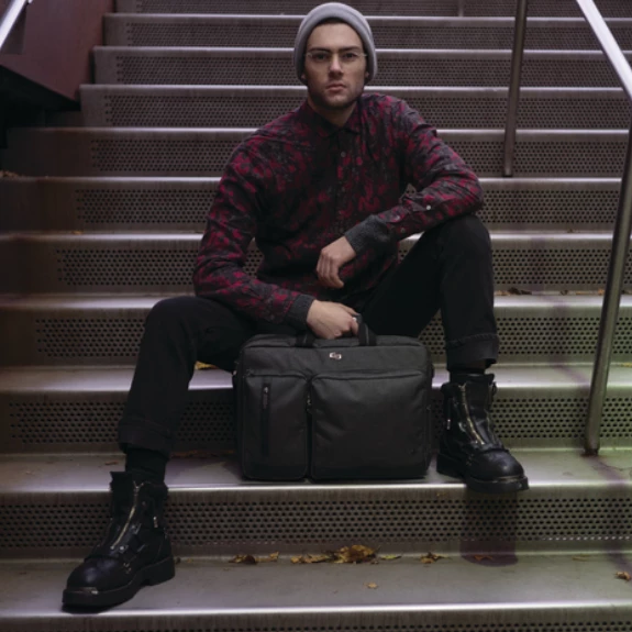 Duane Hybrid Briefcase Backpack
 #color_black